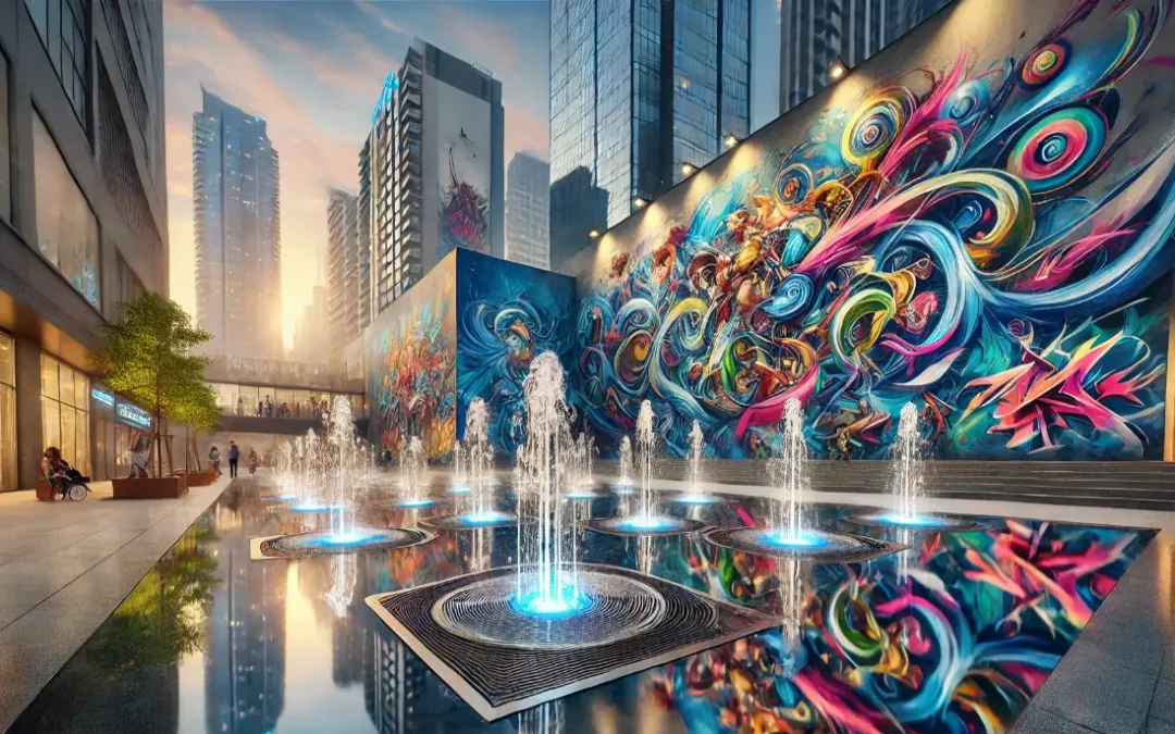 Wodne instalacje w&nbsp;miejskiej dżungli: Fontanny a&nbsp;street art.