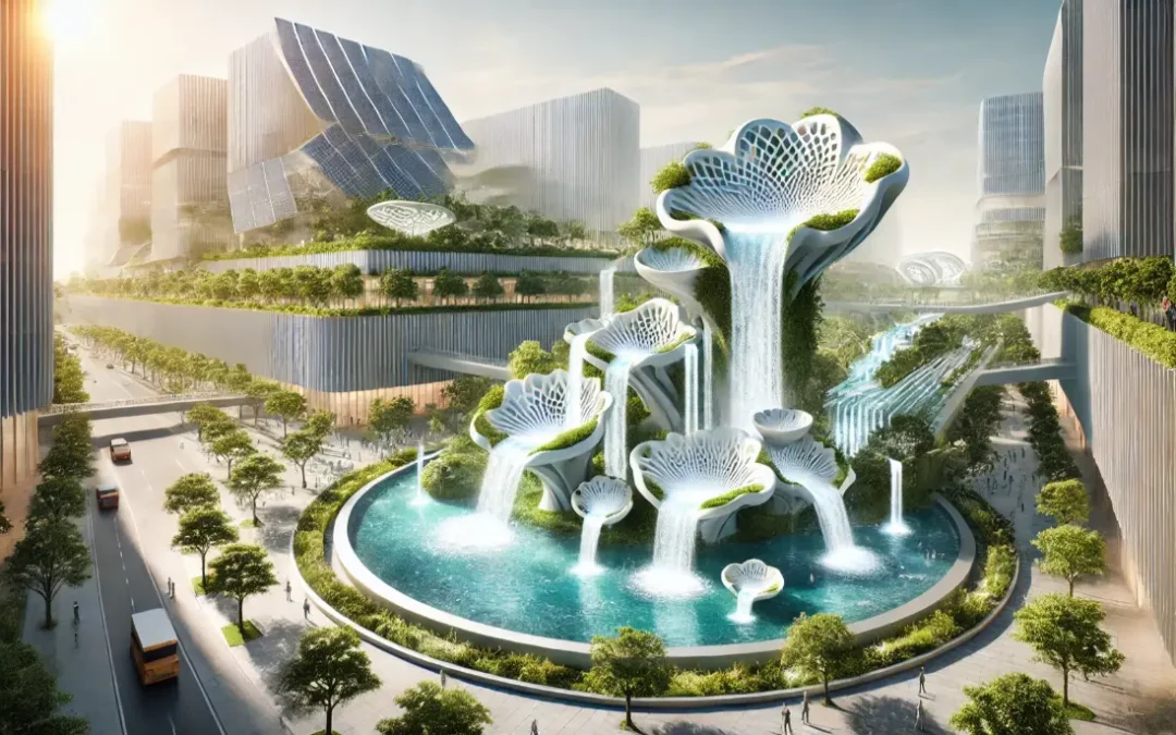 Natura inspiruje wodne instalacje: Biomimikra i&nbsp;bioróżnorodność fontann.