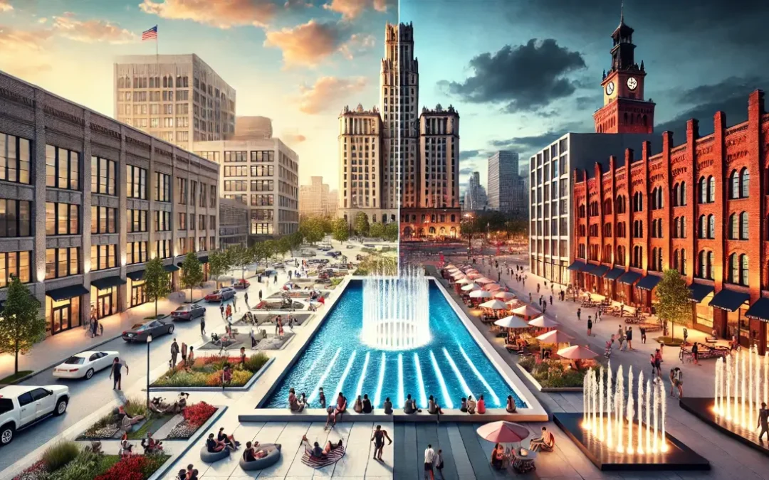 Fontanny w&nbsp;procesach rewitalizacji: Przypadek Detroit i&nbsp;Łodzi