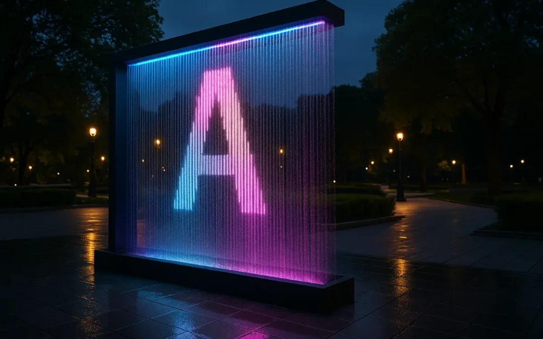 Fontanna bez&nbsp;kropli wody? Digital Water Curtain i&nbsp;inne instalacje z&nbsp;minimalnym zużyciem H₂O