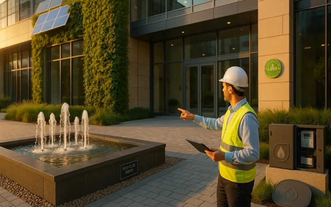 Fontanna w&nbsp;zielonym budynku: Luksus, greenwashing czy&nbsp;zysk w&nbsp;certyfikacji BREEAM i&nbsp;LEED?