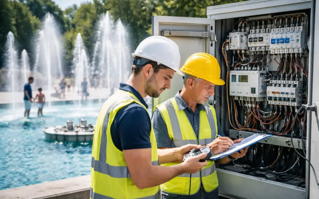 Bezpieczeństwo elektryczne fontann: RCD, separacja, pomiary i&nbsp;przeglądy – co&nbsp;musi mieć zarządca
