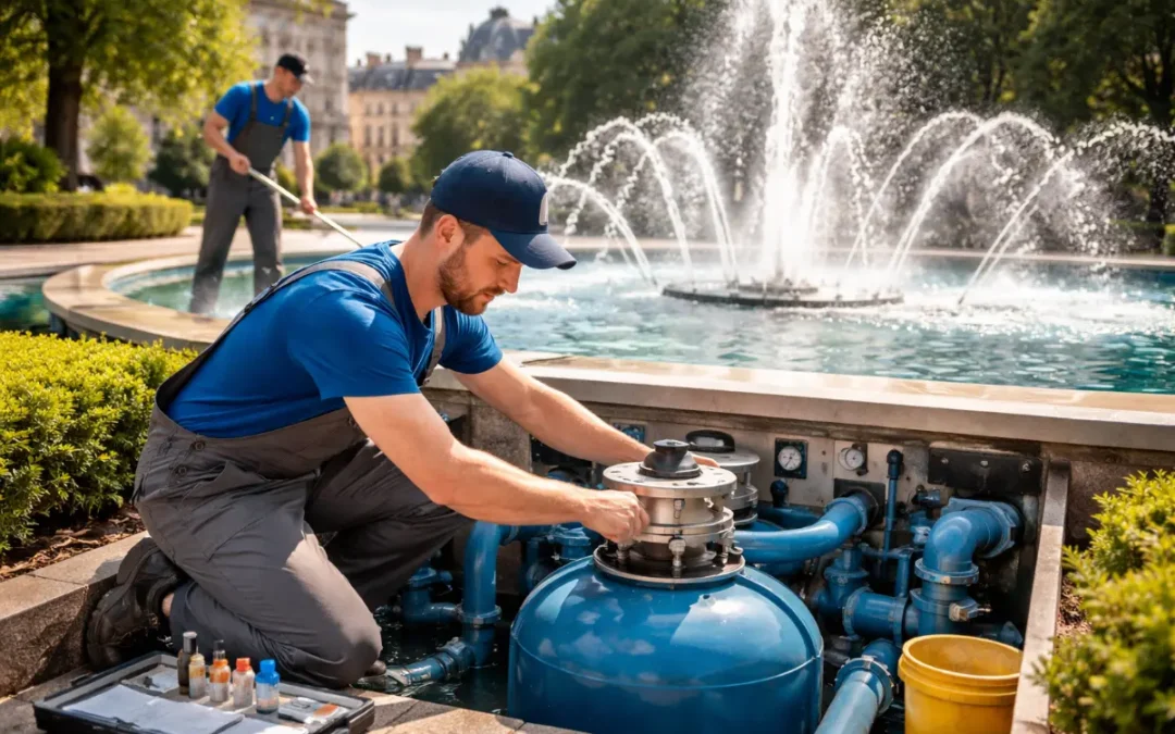 Filtracja i&nbsp;płukanie filtrów (backwash) w&nbsp;fontannie: ustawienia, błędy i&nbsp;sposoby na&nbsp;mniejsze zużycie wody