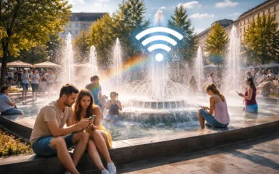 Fontanna miejska jako punkt dostępu do internetu – darmowe WiFi ukryte w artystycznej instalacji